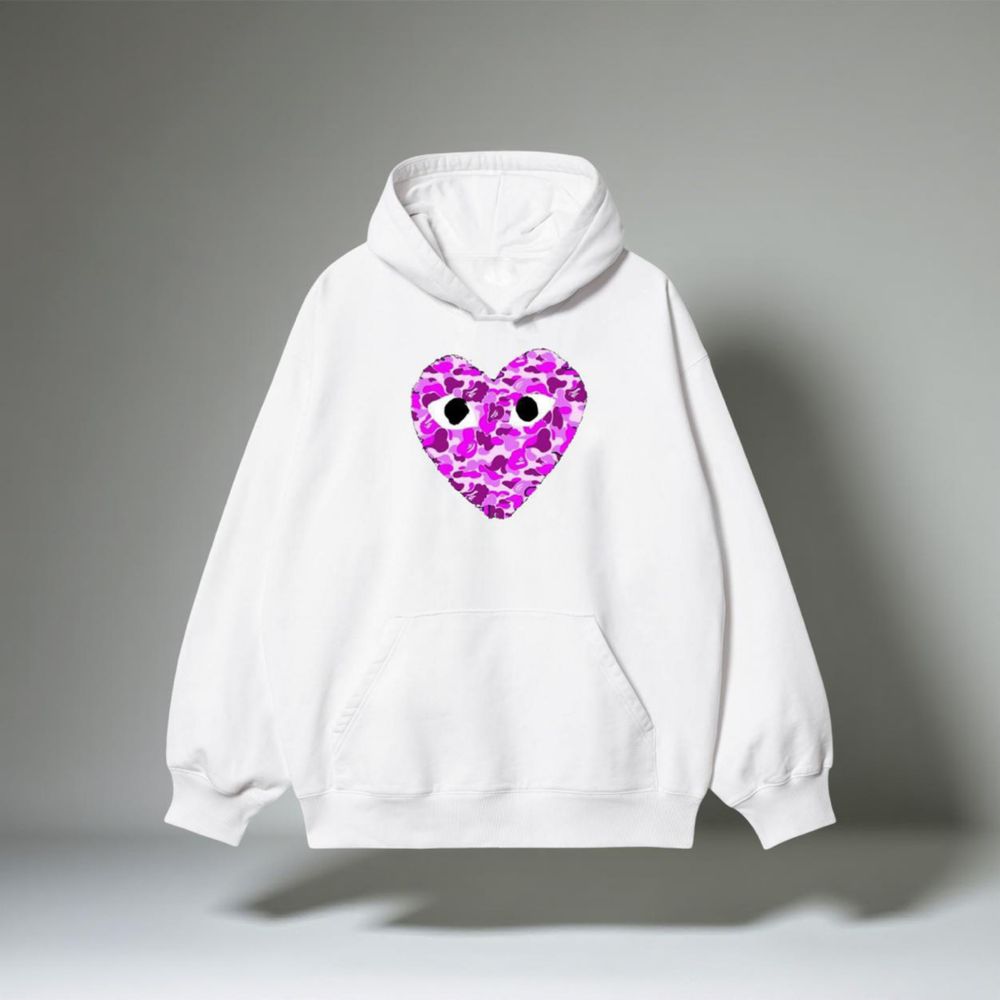 Мужское Худи Comme des Garcons Play Logo унисекс плей толстовка кофта