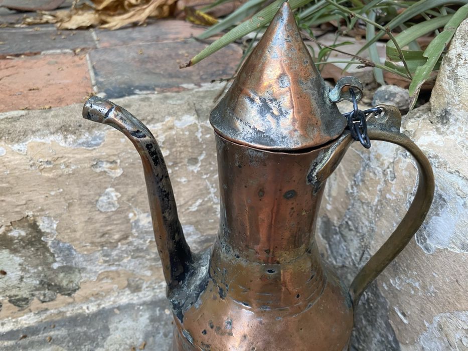Chaleira grande cobre artesanal polido