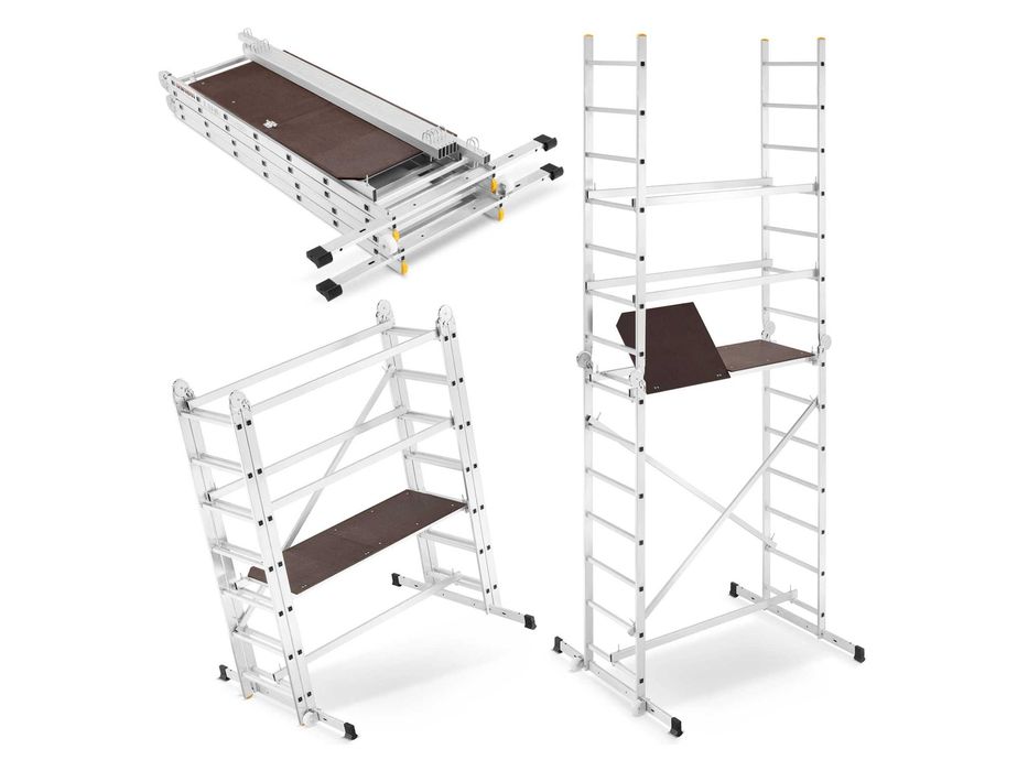 Rusztowanie aluminiowe drabinowe przegubowe jezdne HIGHER DR 2x7 4m