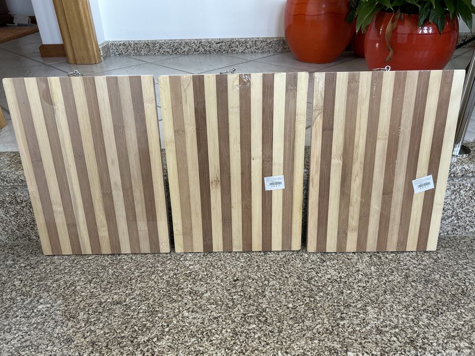 Conjunto de 3 ou tabua bambu individual nova