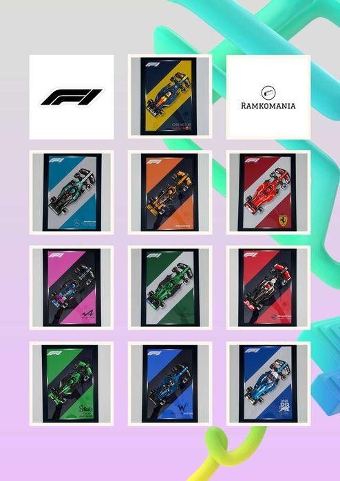 Grafika nr. 2 Zestaw 10 Ramek na Lego z Kolekcji F1 Speed Champions