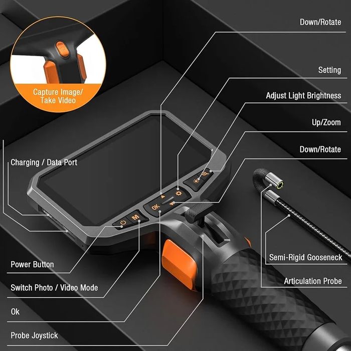 Kamera endoskopowa TESLONG TD450S LCD 4,5" kamera inspekcyjna