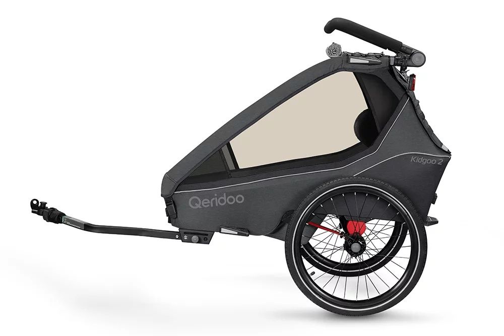 Qeridoo Kidgoo 2 Steel Grey wózek przyczepka rowerowa