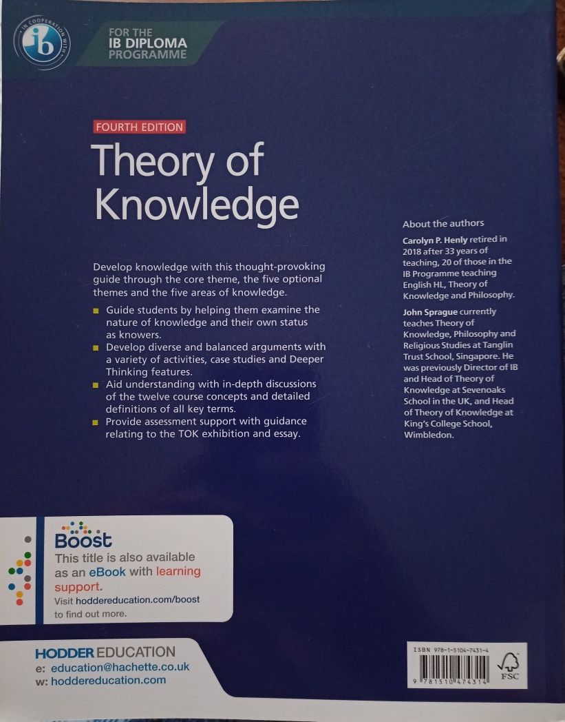 Theory of knowledge IB diploma programme po angielsku angielska