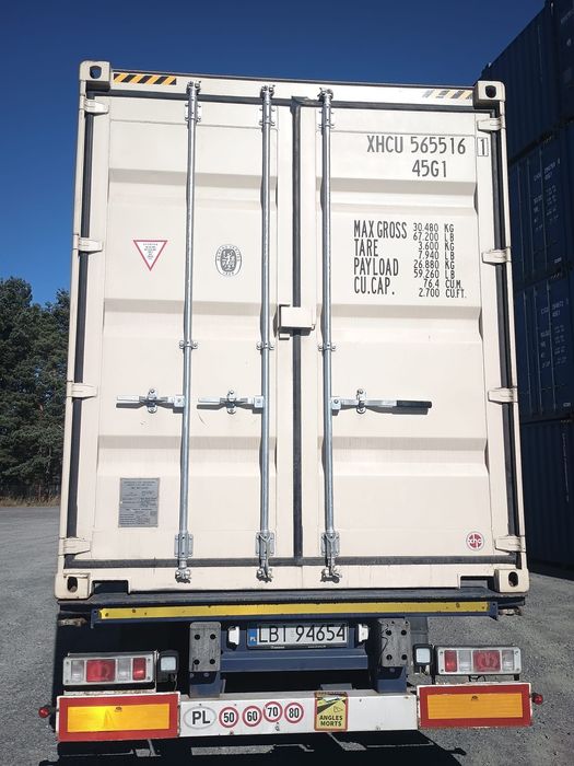 KONTENER Morski 40HC Jasny szary biały kremowy 12m magazynowy Box