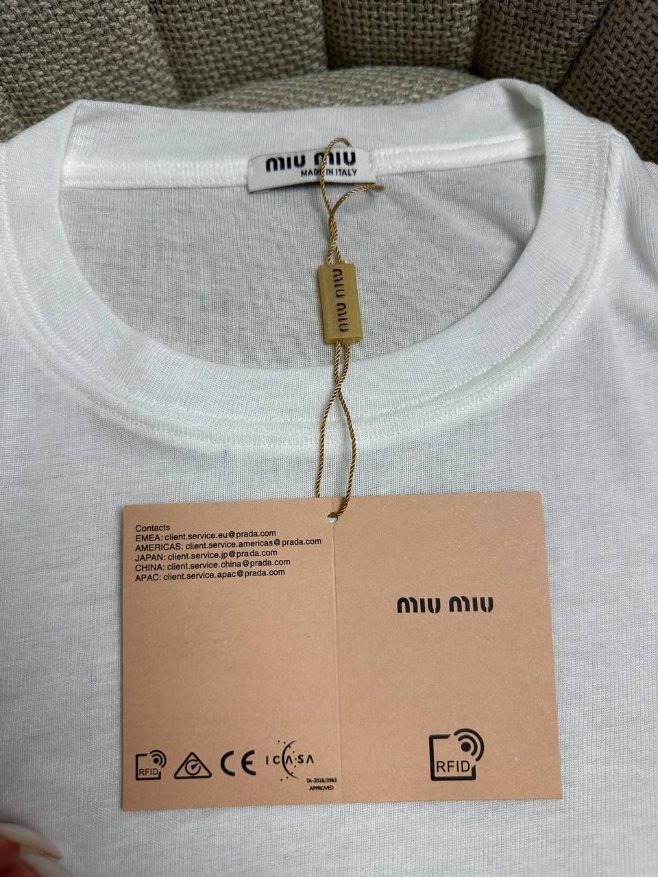Лонгслів міу міу miu miu 100% котон