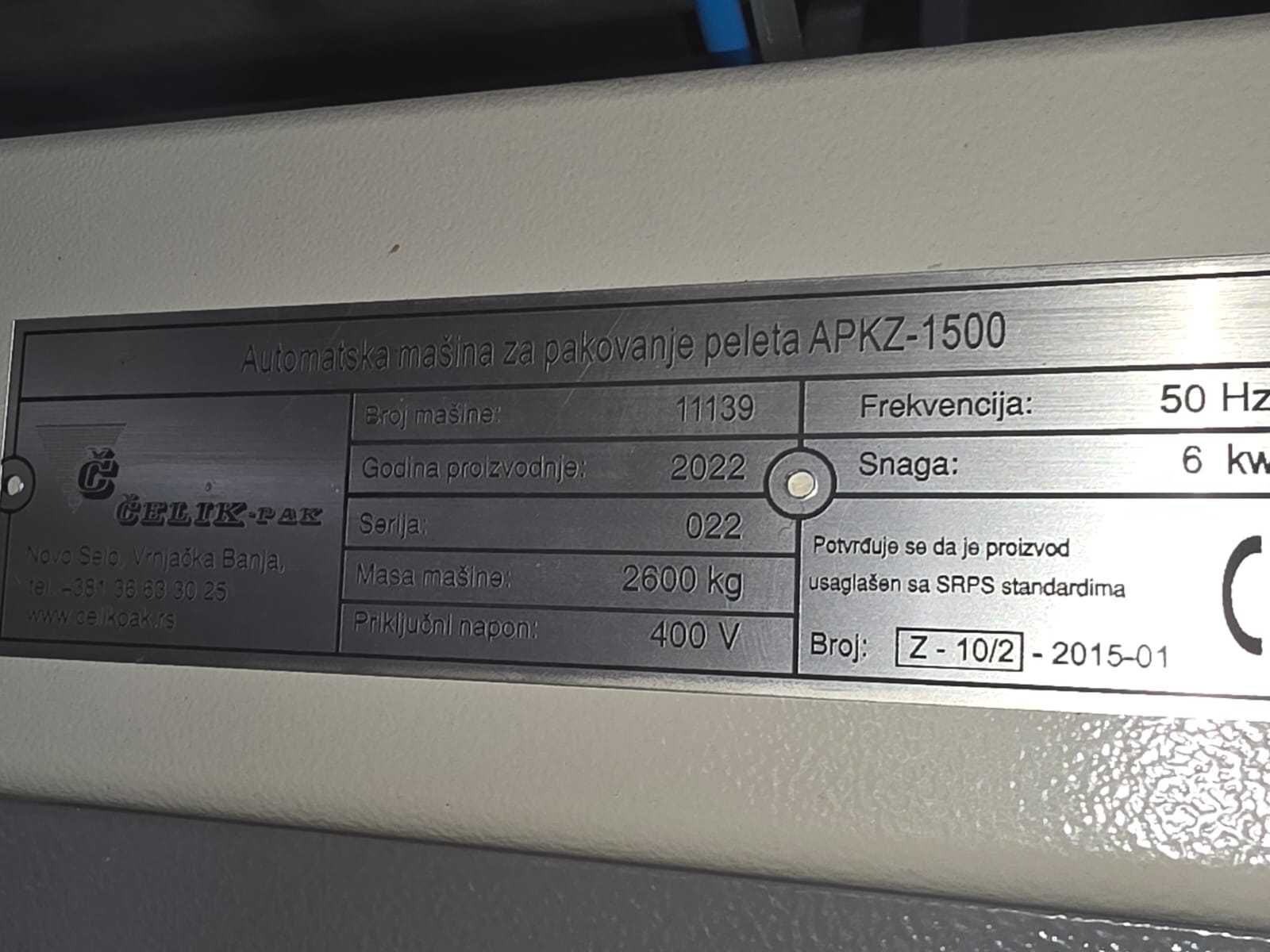 Linia do  pakowania PELLETU i materiałów sypkich APKZ-1500