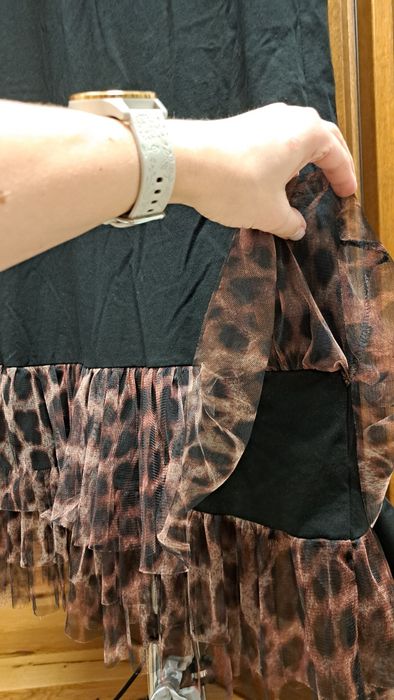 Sukienka podkoszulka bawełna falbanki made in Italy xl 42