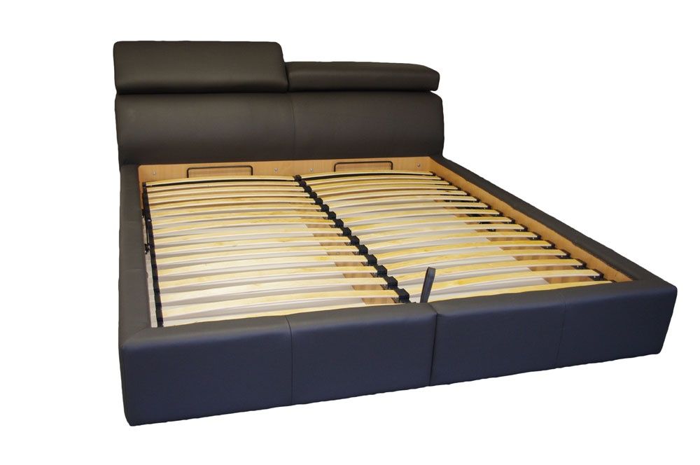 Łóżko z Pojemnikiem Regulowane Zagłówki 160 x 200