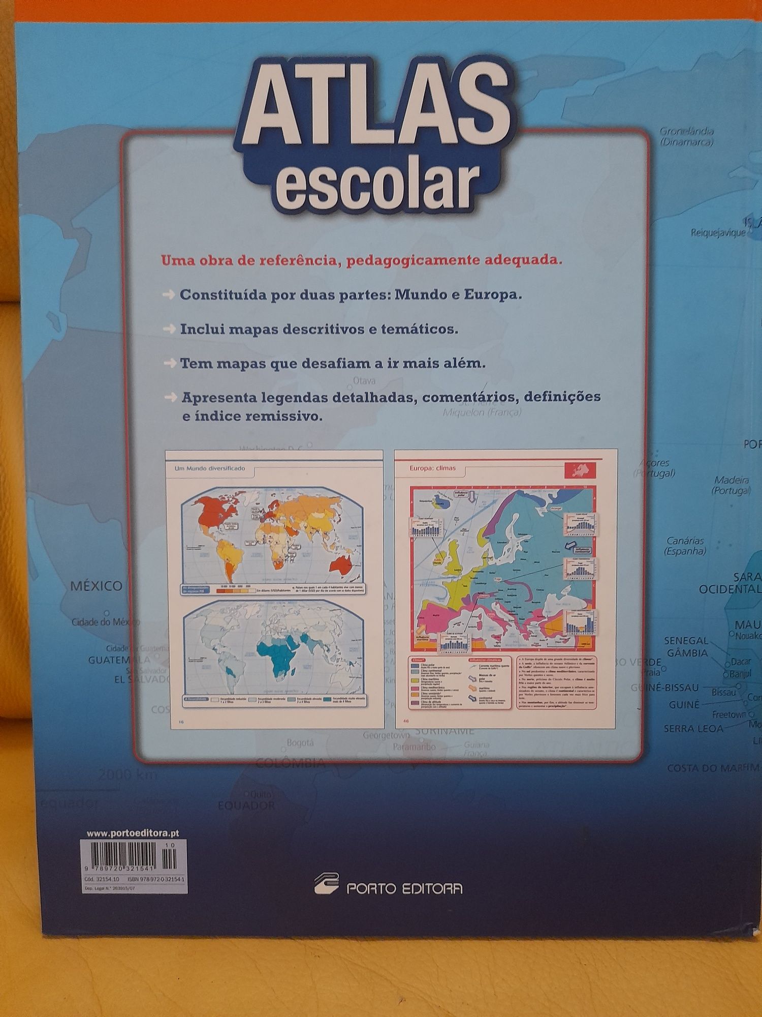 Atlas escolar, mundo e europa