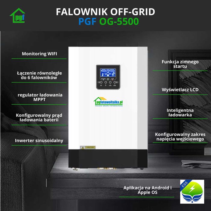 Falownik Inwerter solarny PGFotowoltaika OFF-GRIDMPPT 5.5KW 48V OG5500