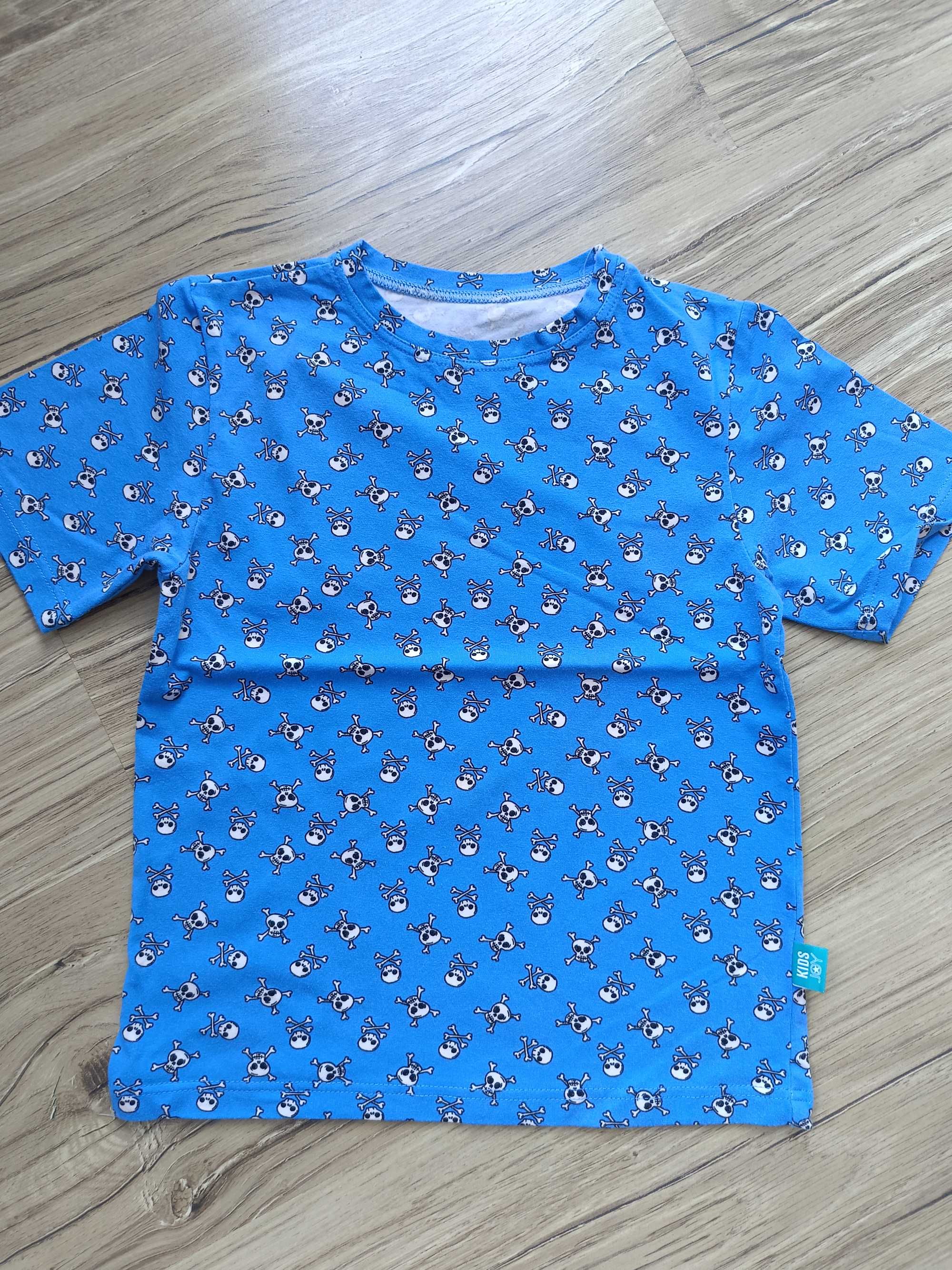 T-shirty bluzki 2 szt Kids Joy 128/134 biała i niebieska.