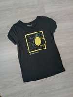 Koszulka bawełniana t-shirt podkoszulek dziewczęcy 152-158 czarny bluz