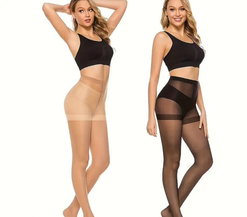 Zestaw rajstop damskich cienkie 2 pary czarne i cieliste