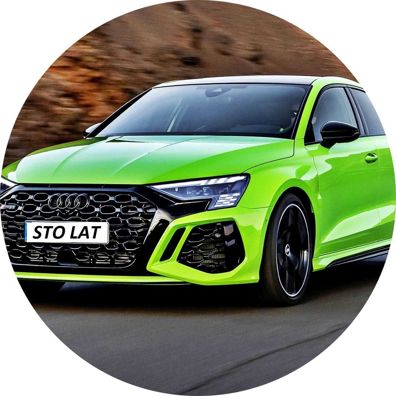 Opłatek na tort urodziny Kobieta Balony Audi Auto Samochód Logo wzory