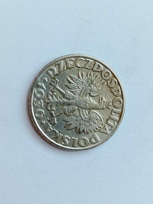 2 zł 1936 rok Żaglowiec nr.1 oryginał  piękny stan Srebro