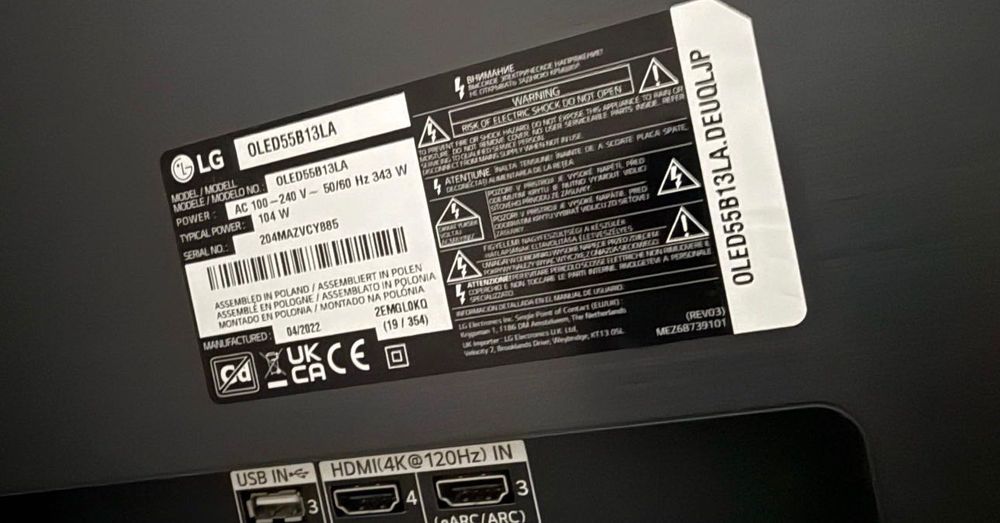 LG OLED 55” 120hz OLED55B13LA tv monitor gamerski