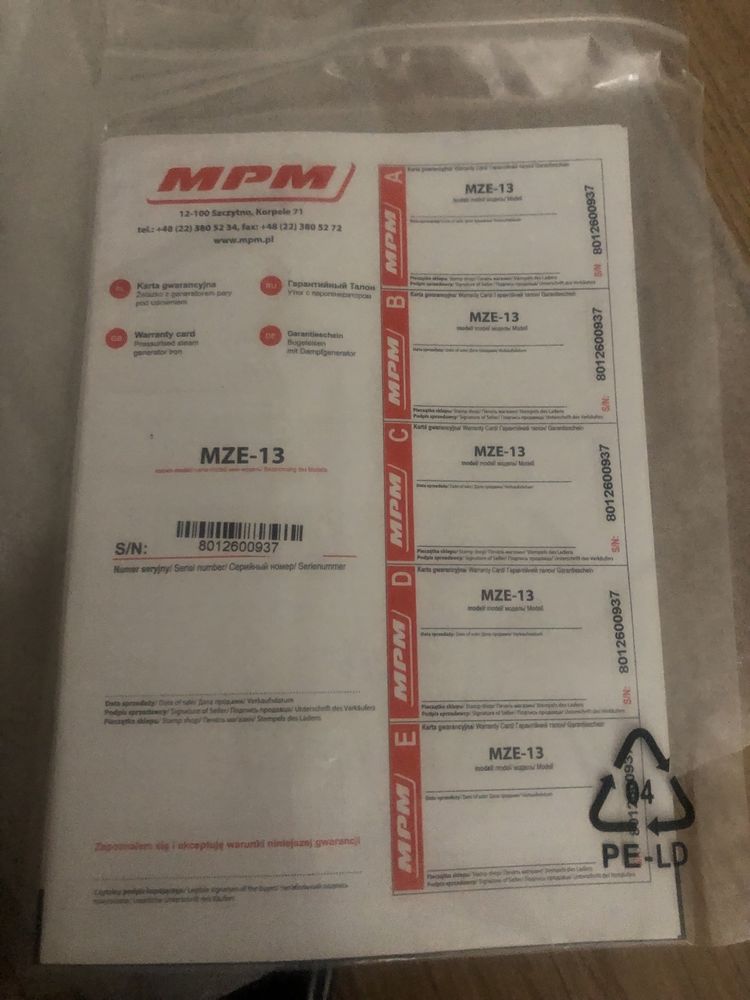 Nowe żelazko z generatorem pary pod ciśnieniem MPM