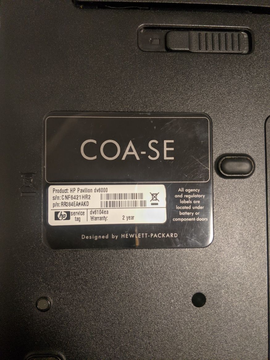 Hp dv6000 на запчастини