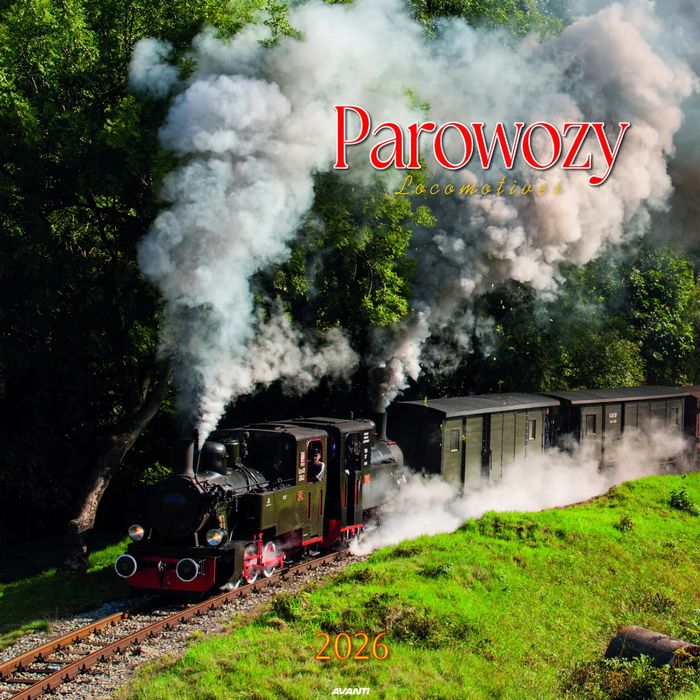 Kalendarz 2026 ścienny parowozy zawieszka 32*32. Avanti