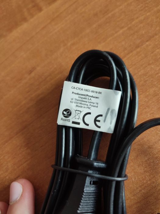 kabel zasilający euro radiowy cee 7/16 i EC 320 C7 1,8 m czarny