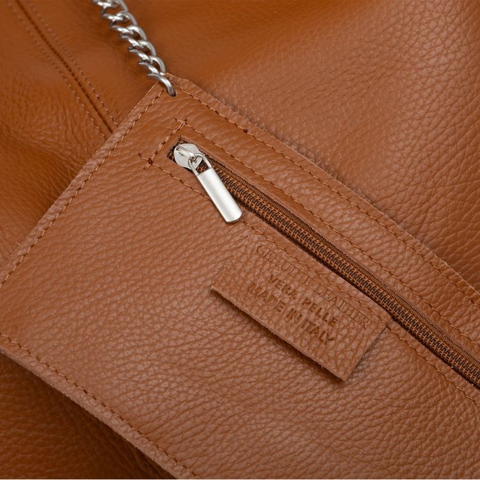 VERA PELLE torebka skórzana worek na ramię z saszetką V517 czarna