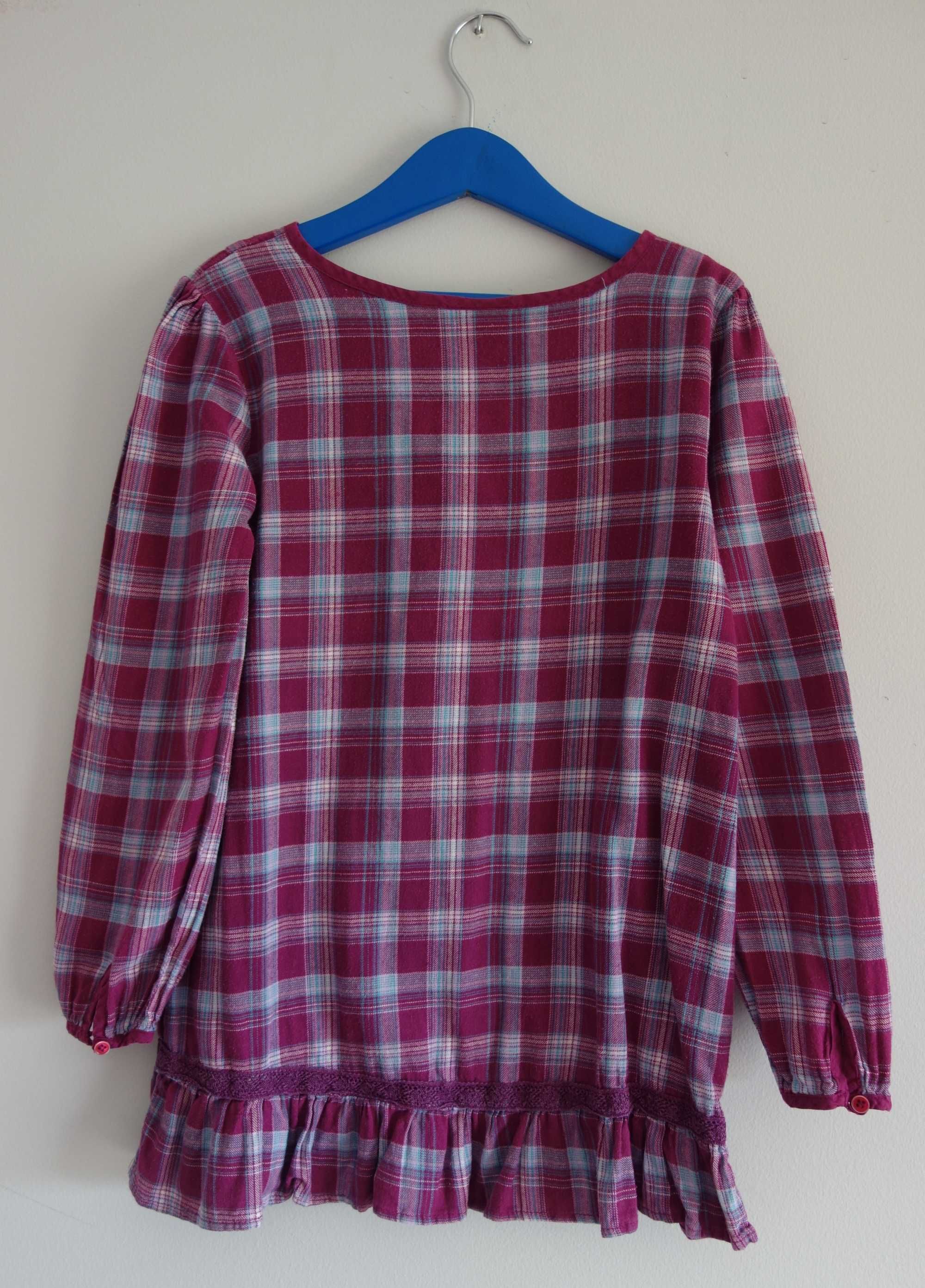 Blusa rocha quadrados com bordado tamanho 128 6-8 anos