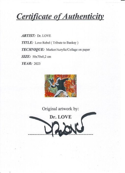 Pintura - Dr. LOVE - Love rebel (Tribute to Banksy)