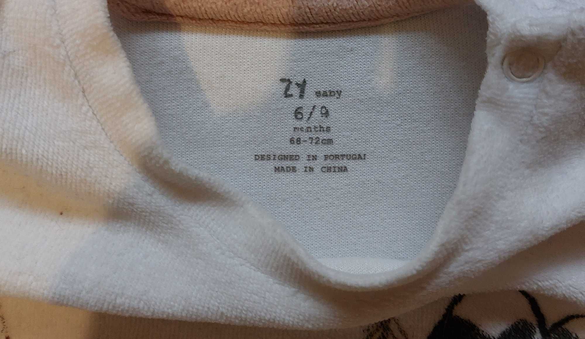 Conjunto Camisola + Calças Branco e Castanho Zippy 6-12 meses