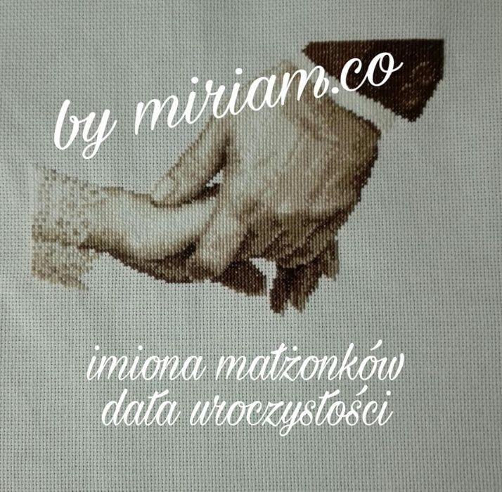 obrazek pamitka dekoracja slubu wesela haft