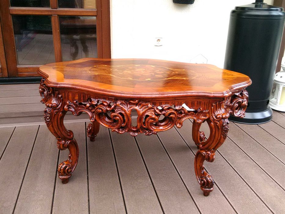 Stolik Barokowy Rzeźbiony Antyk