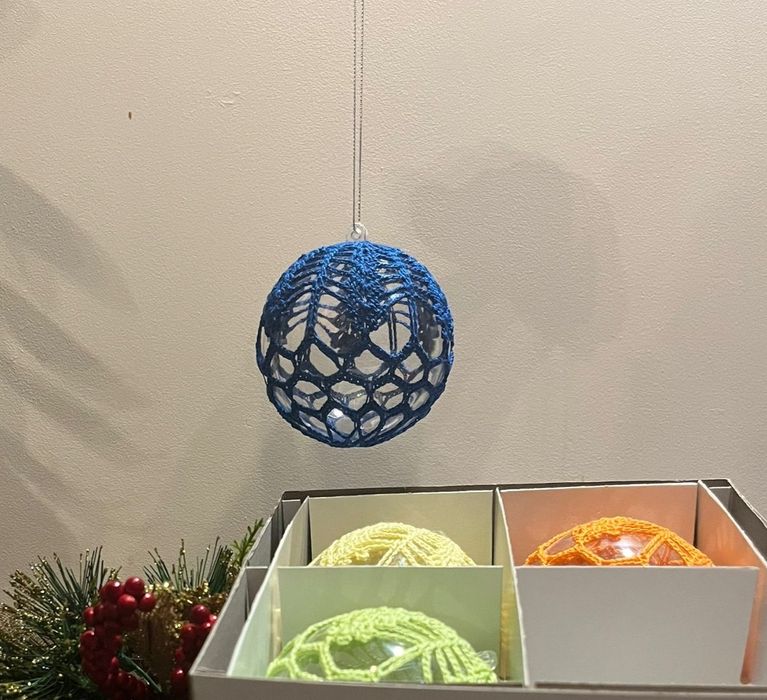 Bombki na choinkę 8 cm własnoręcznie wyszydełkowane