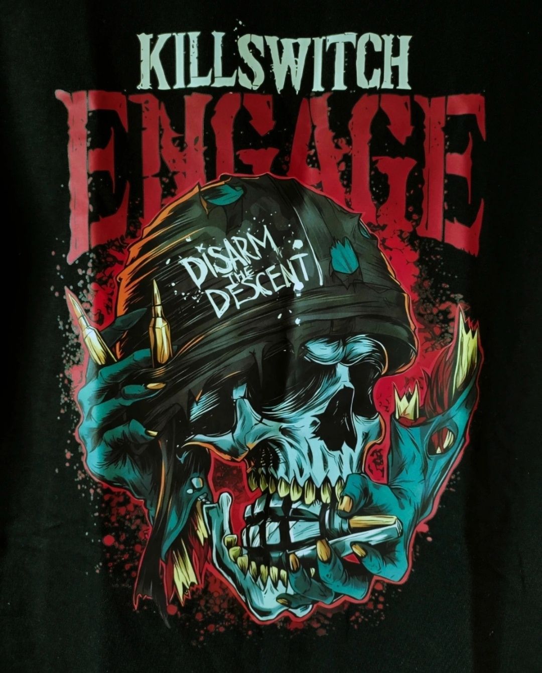 Czarna męska koszulka t-shirt z nadrukiem Killswitch Engage czaszka