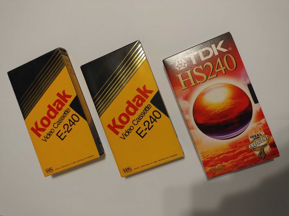 Kaseta VHS Zestaw Komplet 12szt. 12x TDK JVC Kodak B&S BASK 180 240