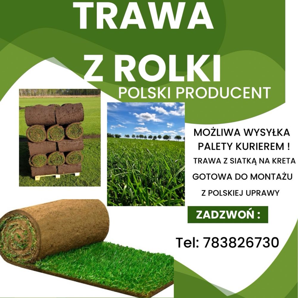 Trawa z rolki premium, polska produkcja, transport, wysyłka kurierem