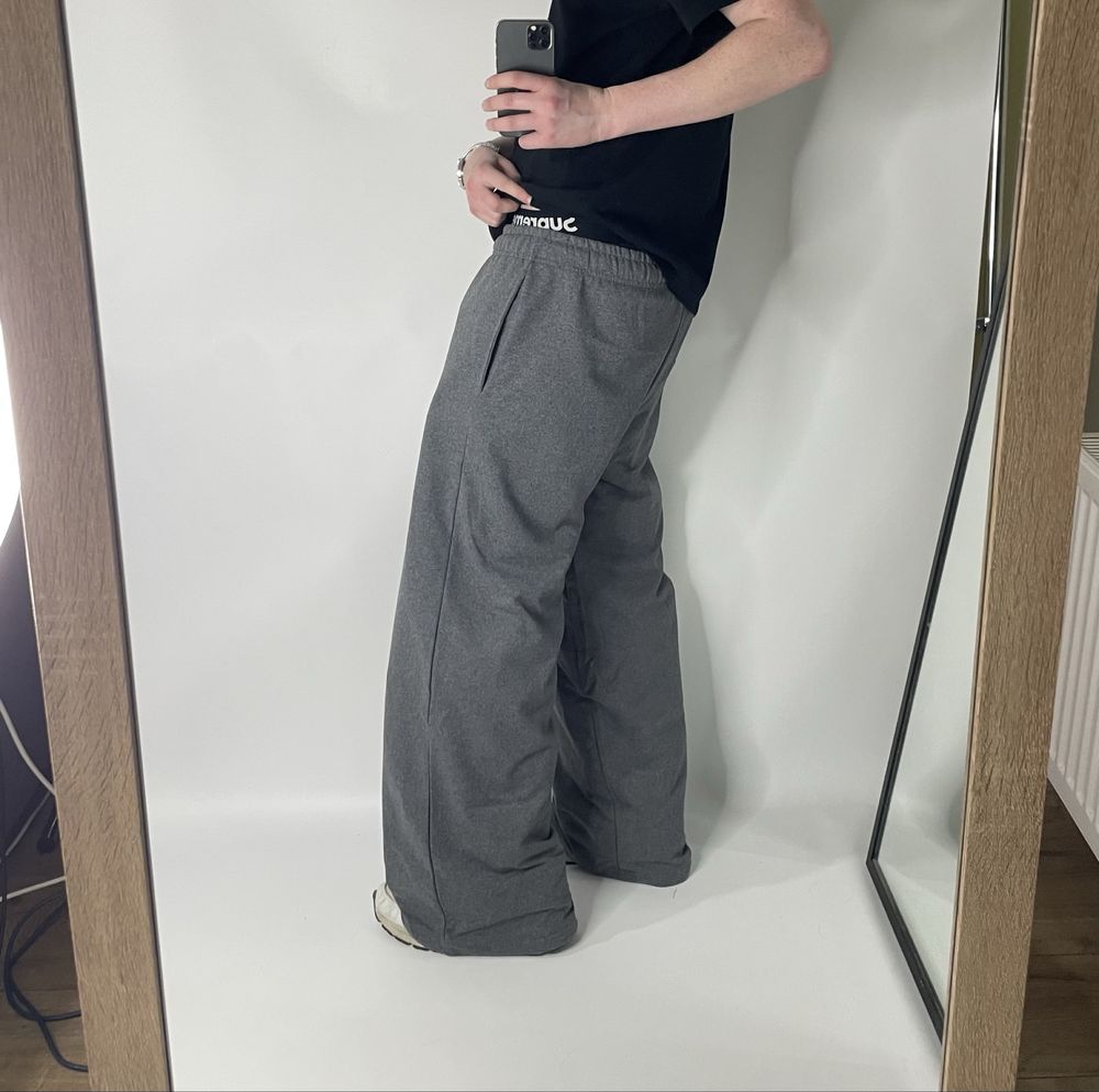 Широкі спортивки baggy fit широкие штаны серые бегги фит sweatpants