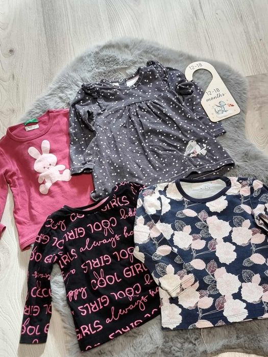 Bluzeczki na długi rękaw.Sweterki dziewczynka rozmiar 80