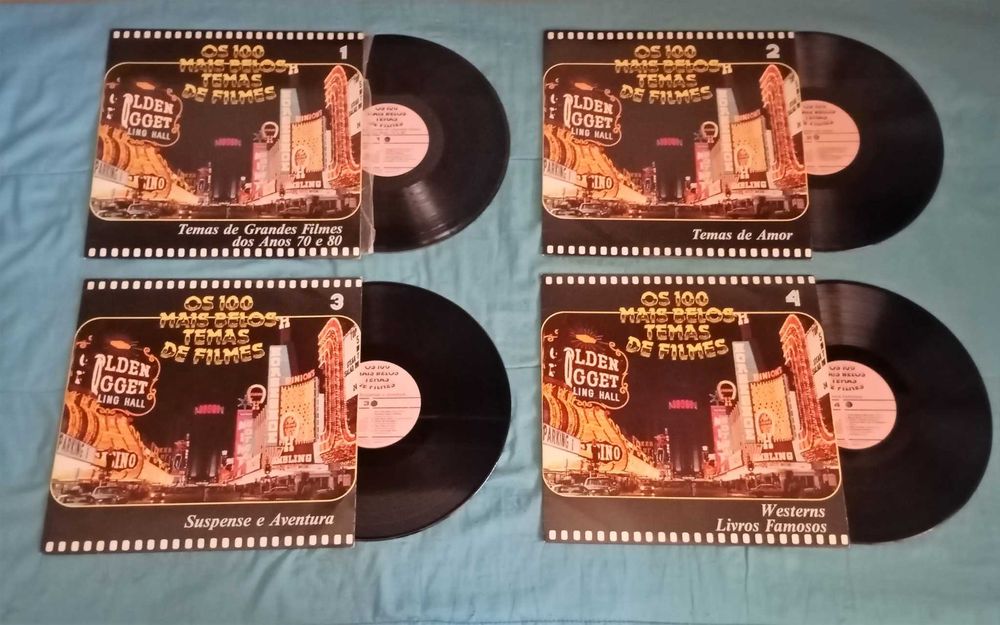 Discos de vinil "Os 100 Mais Belos Temas de Filmes" (Caixa com 8 LPs)