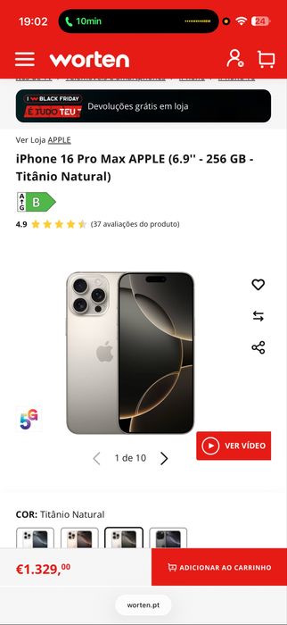 Iphone 16 Pro Max 256gbs c/ factura e garantia .