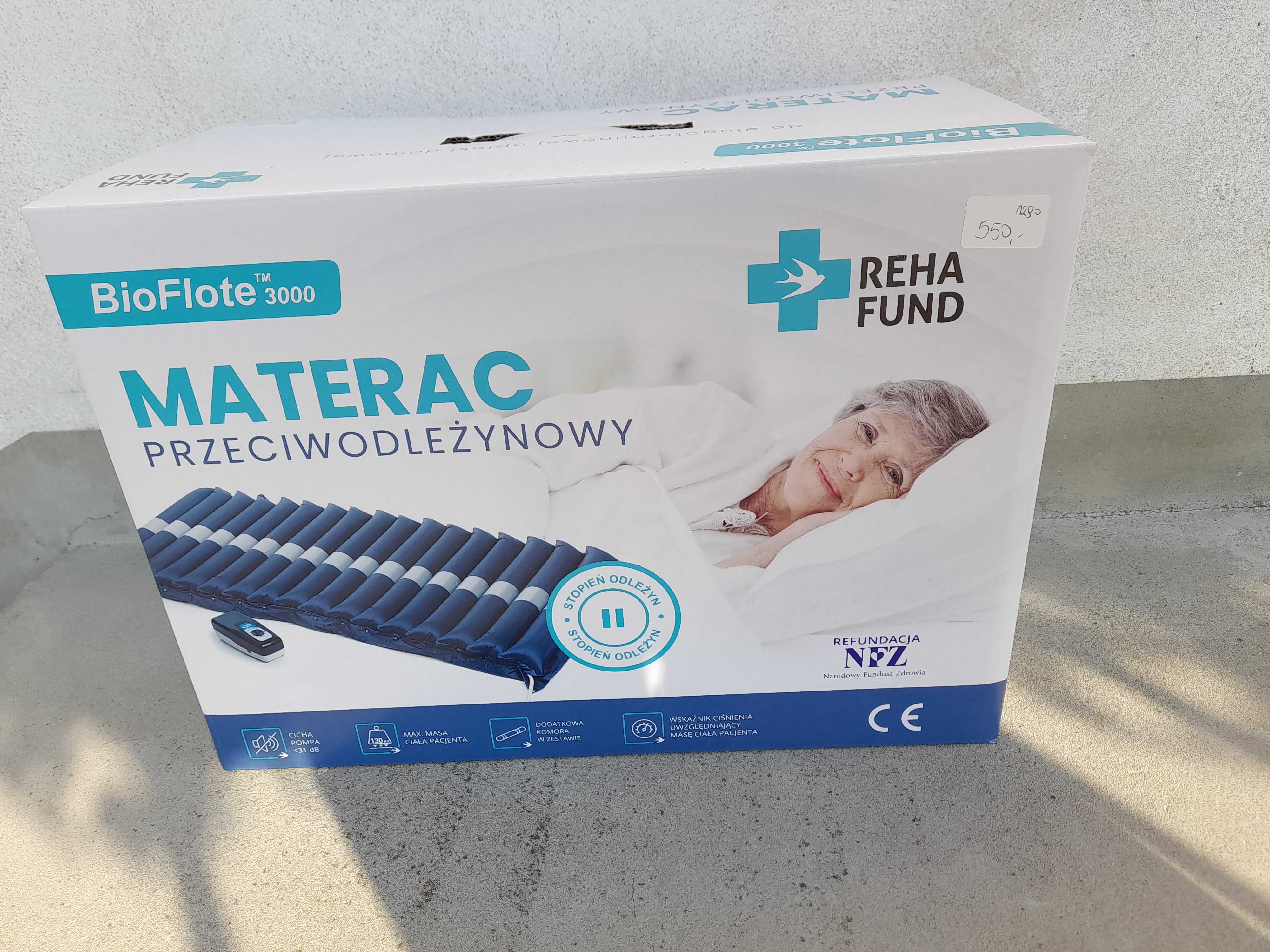 Materac przeciwodleżynowy BioFlote Reha fund