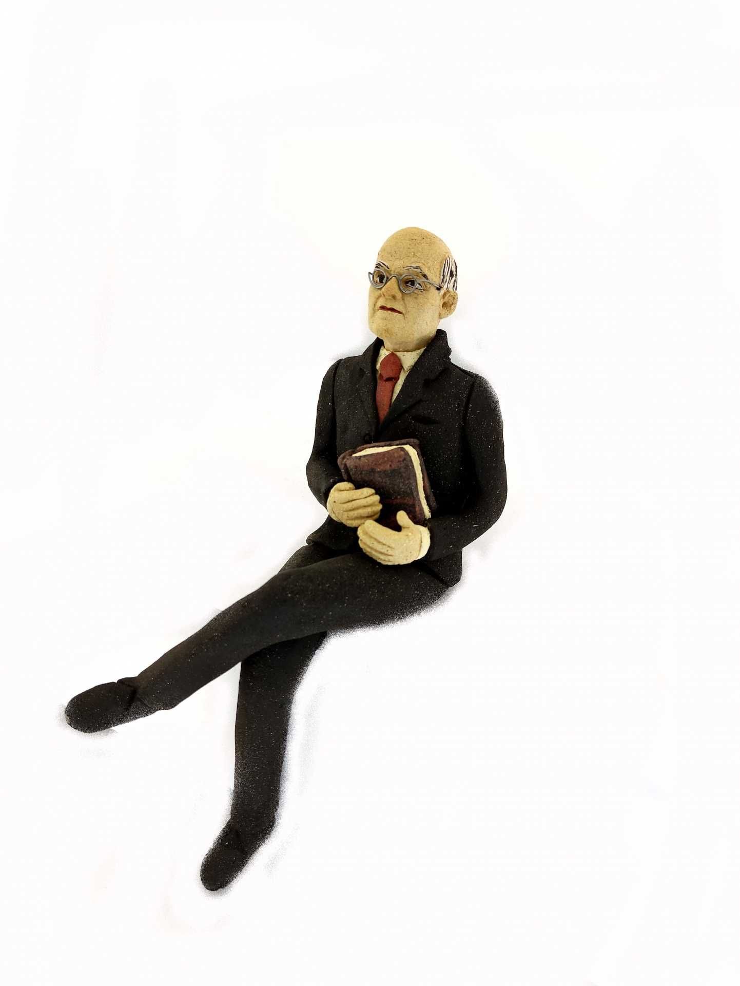Boneco José Saramago - para sentar - cerâmica