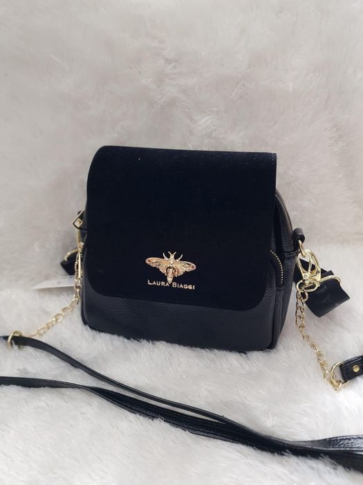 Torebka z pszczółką Laura Biaggi czarna