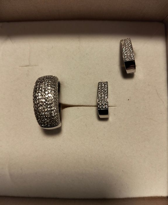 Conjunto anel e brincos de ouro