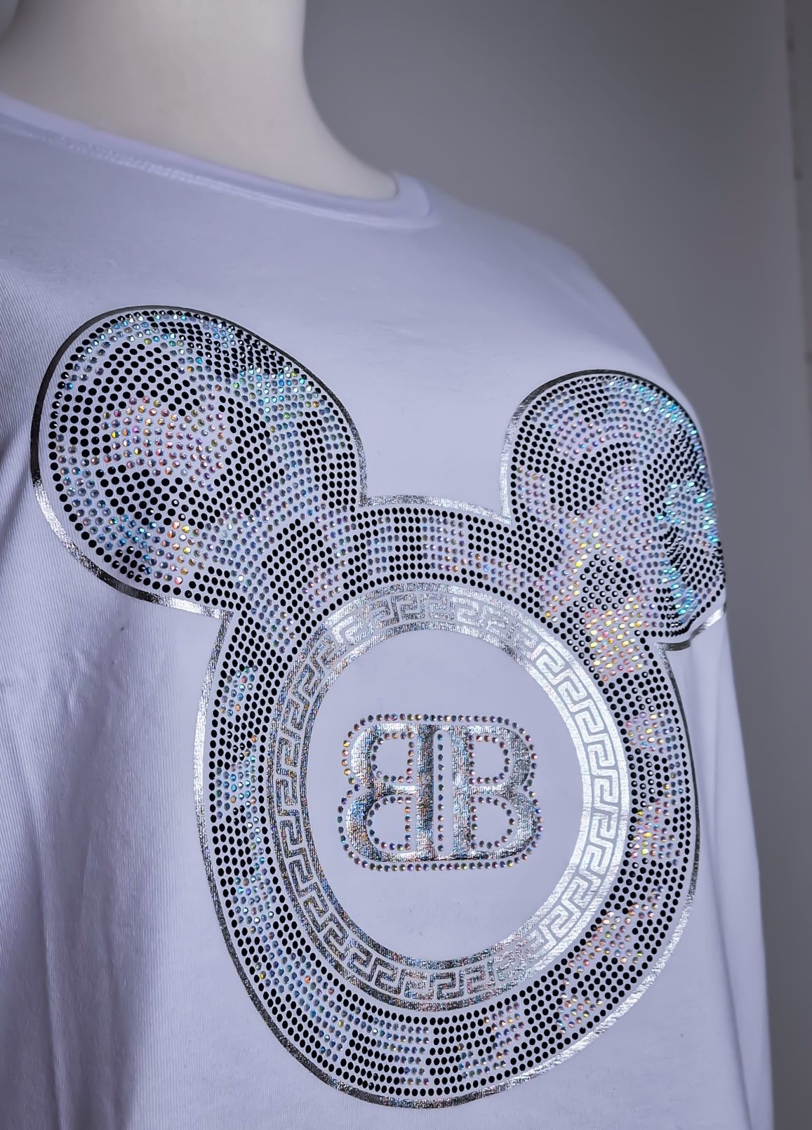 Freestyle bluzka tshirt biała Miki cyrkonie uni nowa