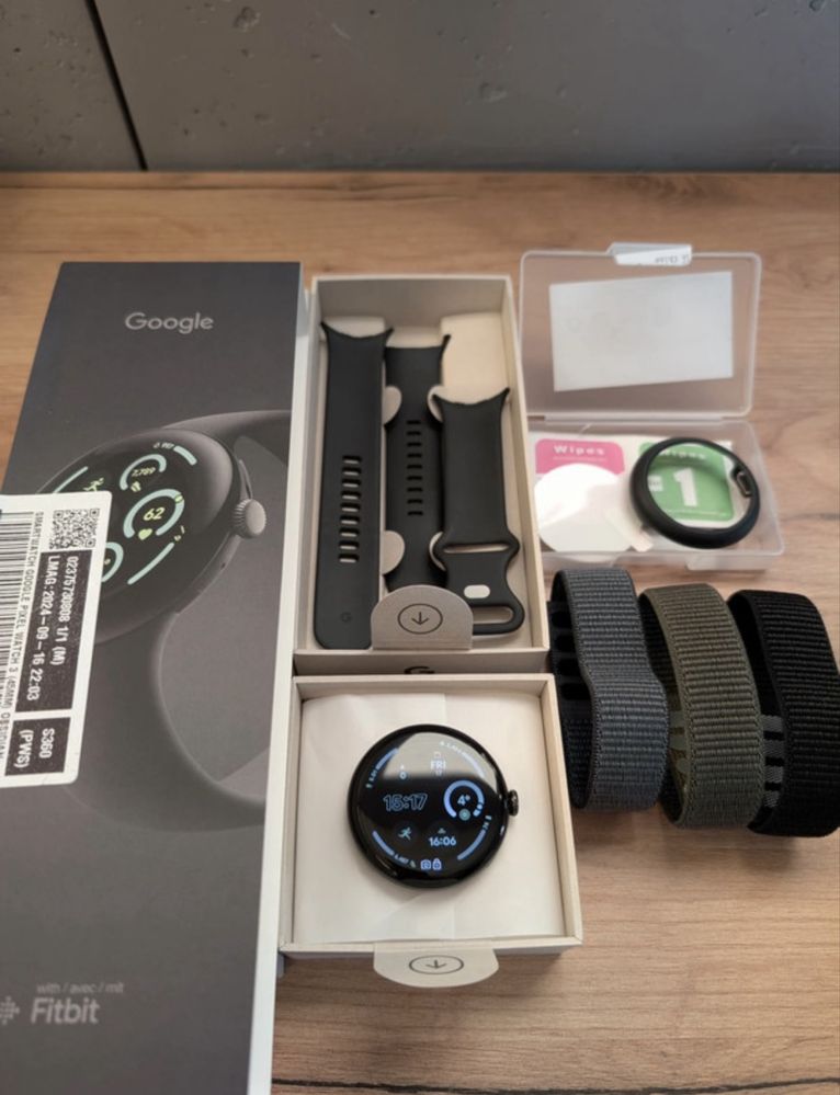 Pixel Watch 3 45mm/Wifi/Obsidian + akcesoria