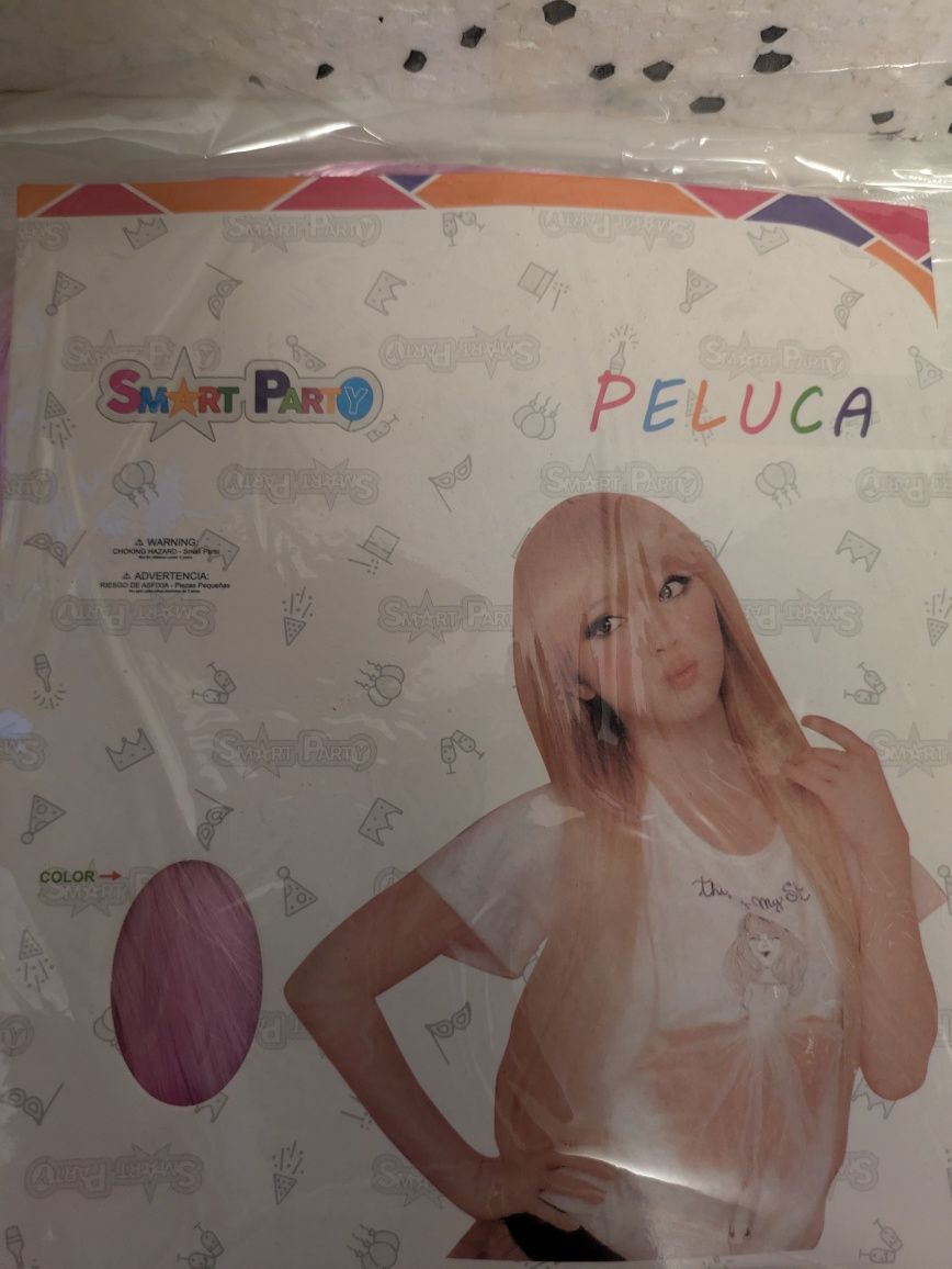 Peruka z grzywką włosy długie proste
