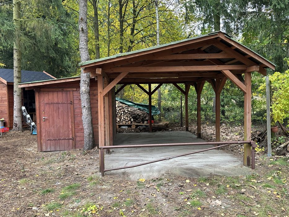 Wiata drewniana 3,2x5,4m z komódką 2,2x3m do odbioru wlasnego