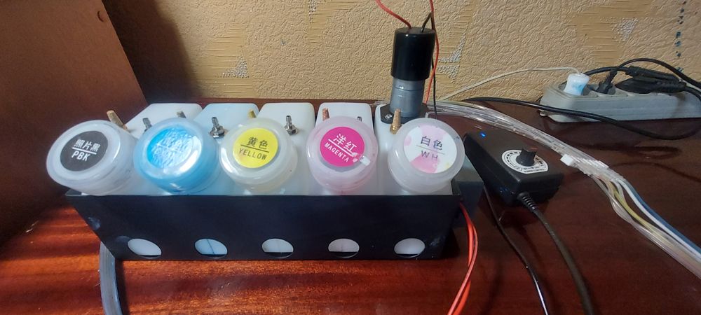 СНПЧ  Комплект системи подачі чорнил з мішаним білого чорнила для DTF