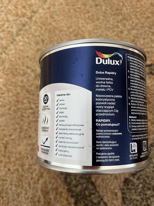 Dulux Rapidry uniwersalna farba do drewna, metalu i PCV pudrowy różowy
