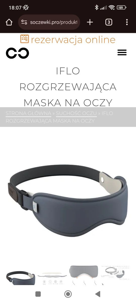 iFlo rozgrzewająca maska na oczy USB